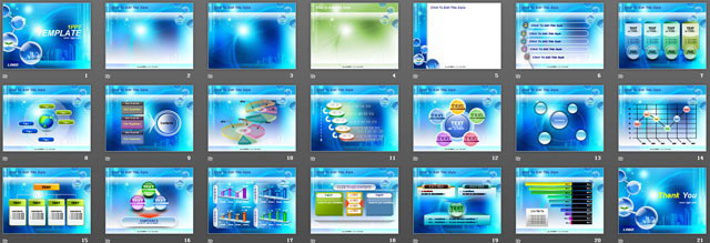 蓝色生物能源科技PPowerPoint模板下载