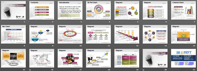 银币背景的金融经济幻灯片模板下载