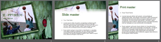 街头篮球背景体育运动PPT模板