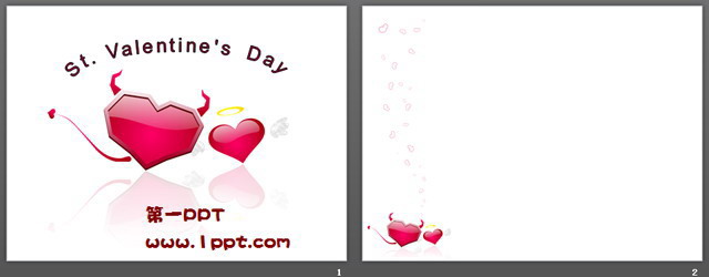 有趣的爱心恶魔情人节PPT模板