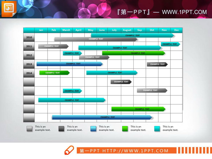 12张渐变效果的PPT甘特图