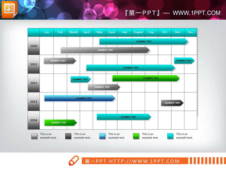 12张渐变效果的PPT甘特图