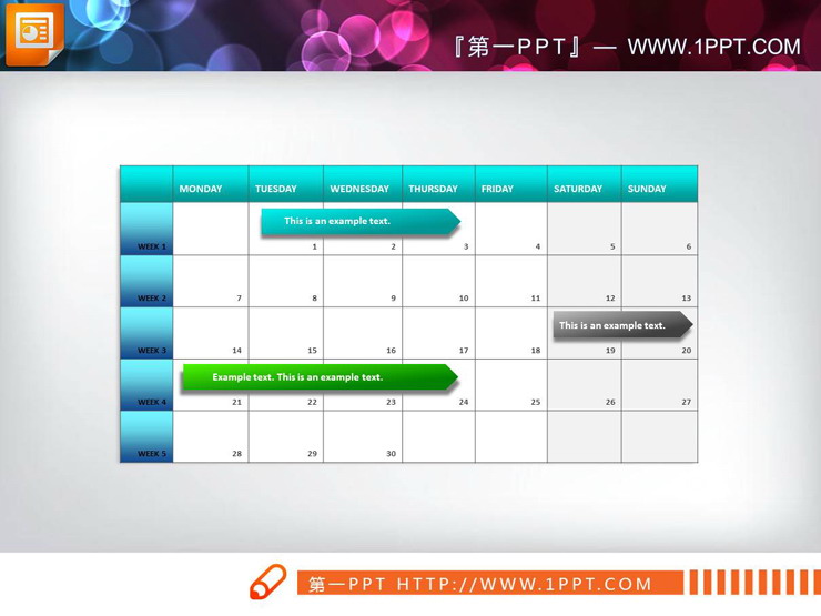 12张渐变效果的PPT甘特图