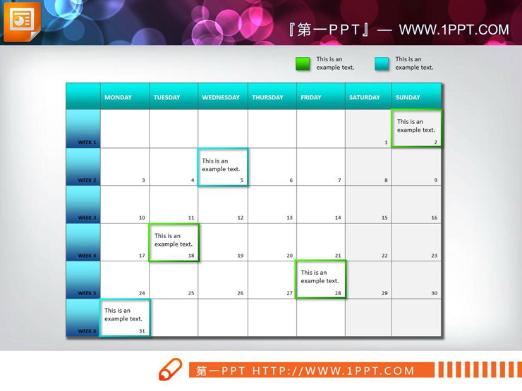 12张渐变效果的PPT甘特图