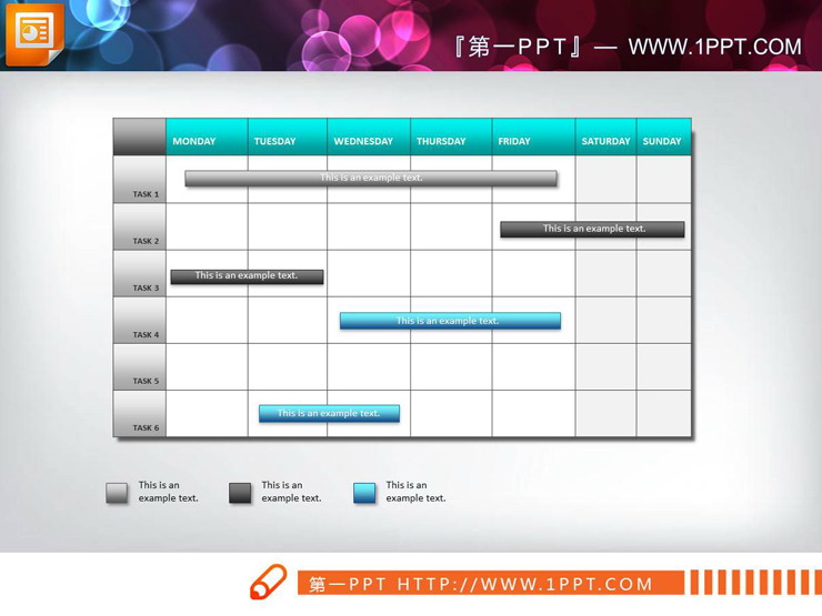 12张渐变效果的PPT甘特图