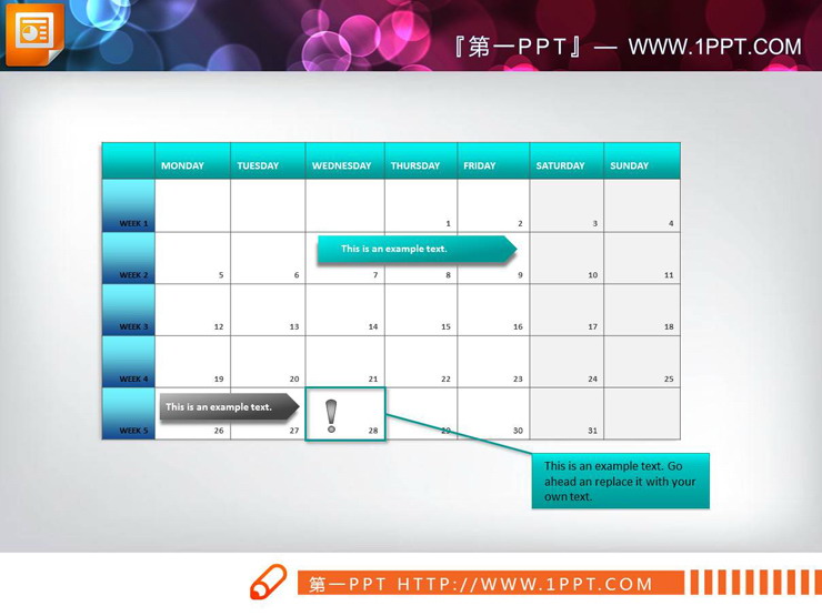12张渐变效果的PPT甘特图