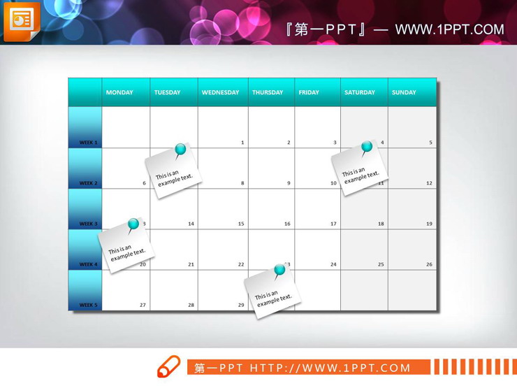 12张渐变效果的PPT甘特图