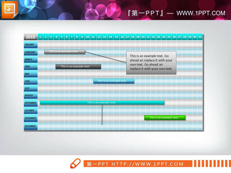 12张渐变效果的PPT甘特图