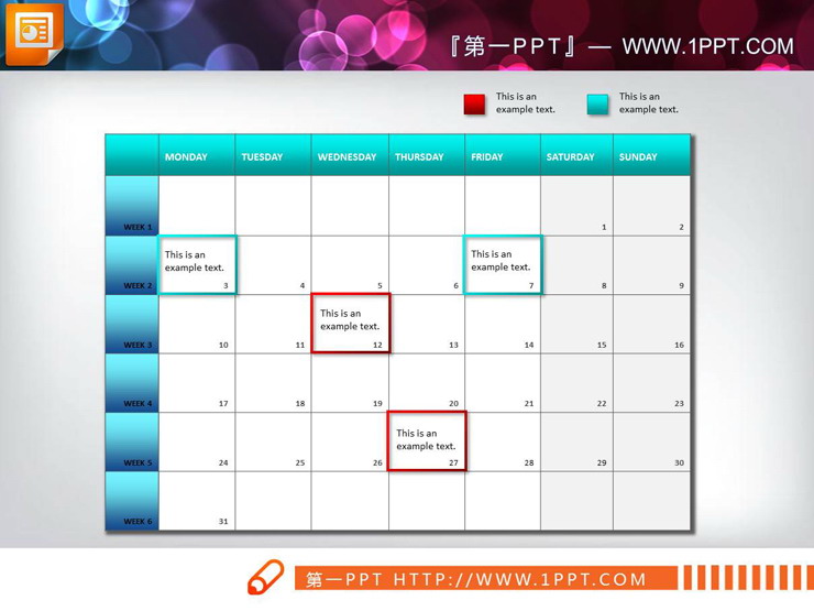 12张渐变效果的PPT甘特图