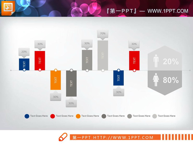 三张男女人数对比关系PPT甘特图