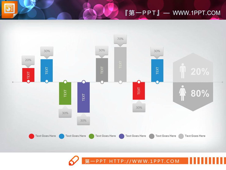 三张男女人数对比关系PPT甘特图