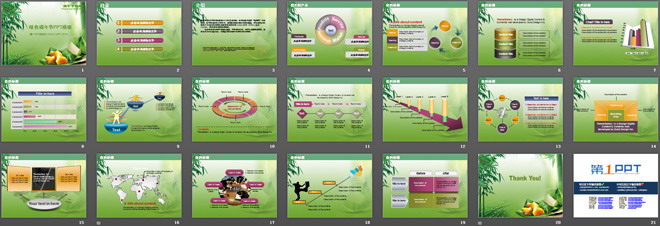 绿色背景端午节PPT模板