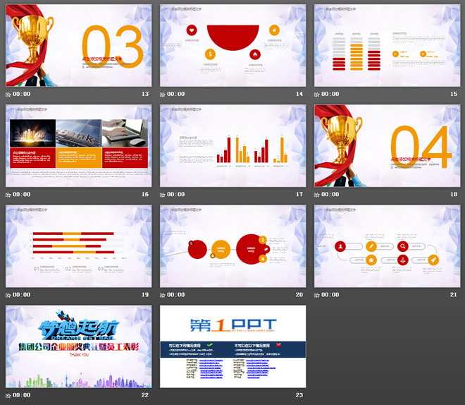 “梦想起航”企业公司颁奖典礼暨员工表彰大会PPT模板