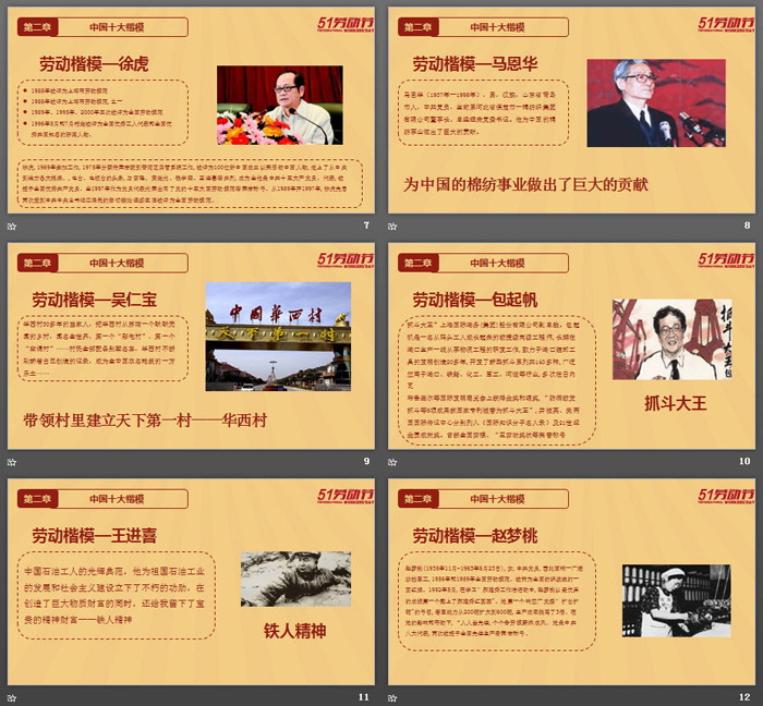 文革风格的五一劳动节PPT模板