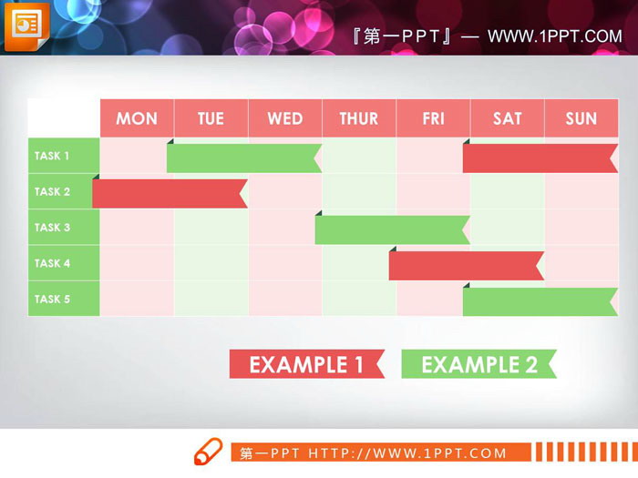 两张周工作安排PPT甘特图