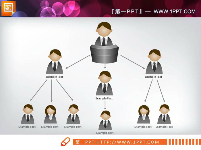 人物头像结点的PPT树形图