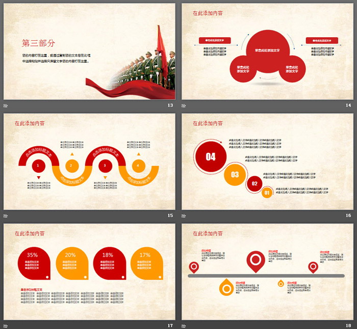 解放军天安门背景的建军节PPT模板