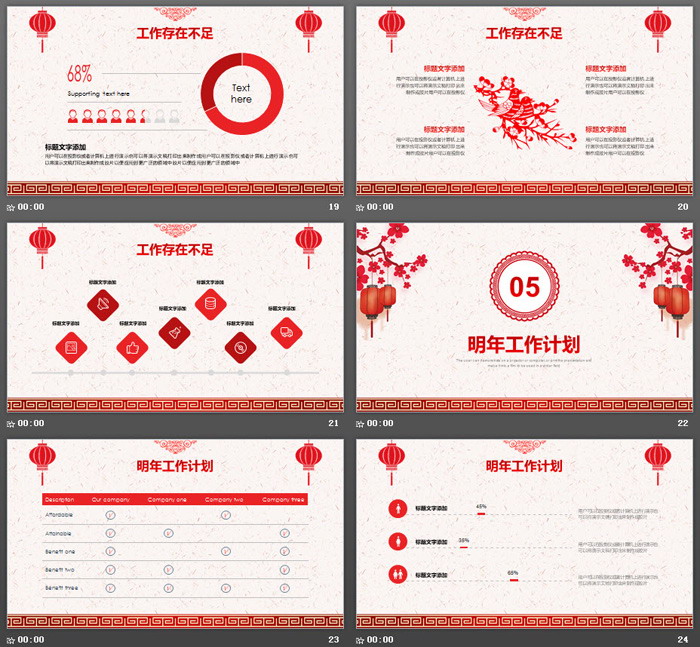 剪纸风格的2020鼠年PPT模板