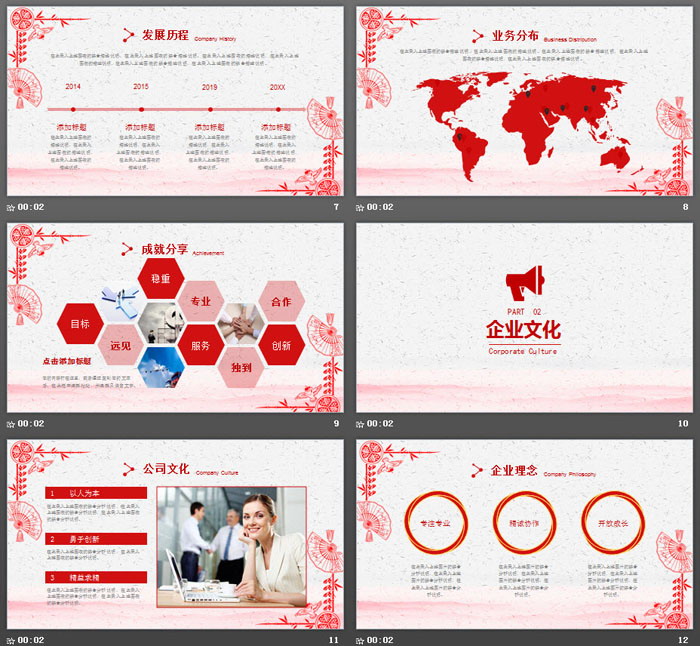 精美剪纸风2020鼠年新年PPT模板