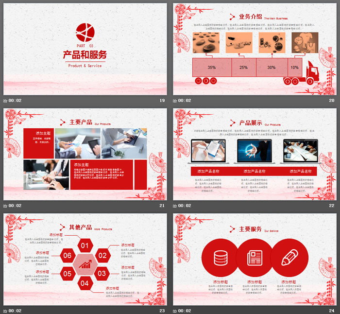 精美剪纸风2020鼠年新年PPT模板