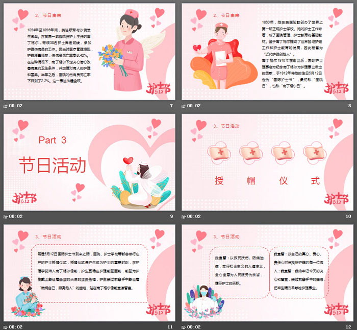 512护士节PPT模板