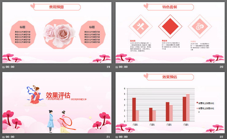 粉色浪漫七夕情人节活动策划PPT模板