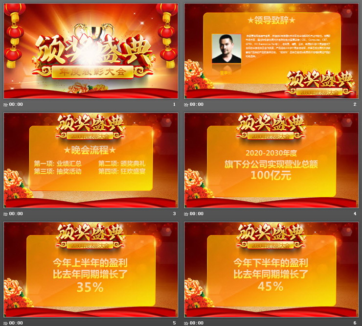 精致颁奖盛典PPT动画模板