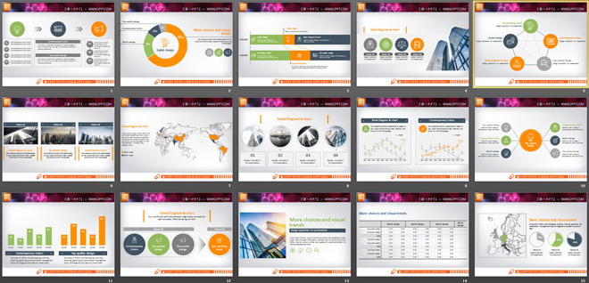 25张清新脱俗的商务幻灯片图表下载