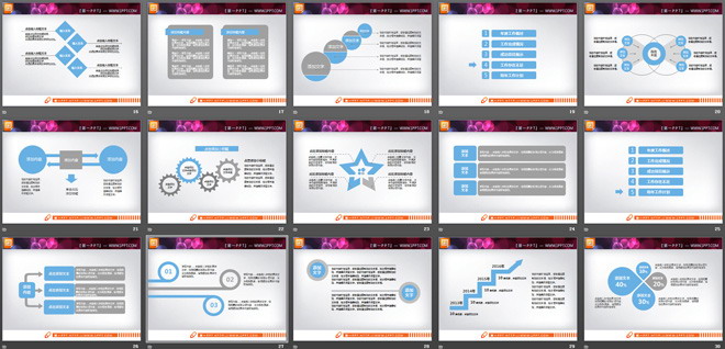 30张工作总结工作汇报PPT图表素材