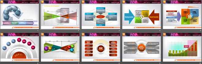 19张多色彩质感整套图表