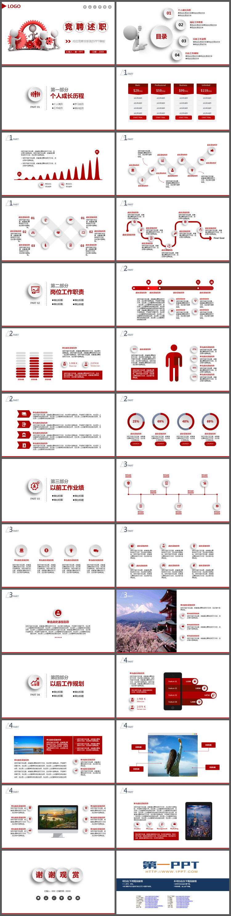 立体小人背景的个人竞聘述职报告PPT模板