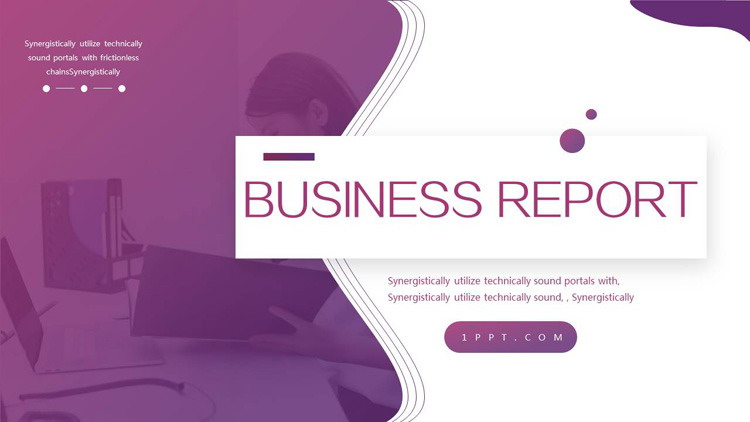 时尚紫色渐变背景欧美商务PPT模板