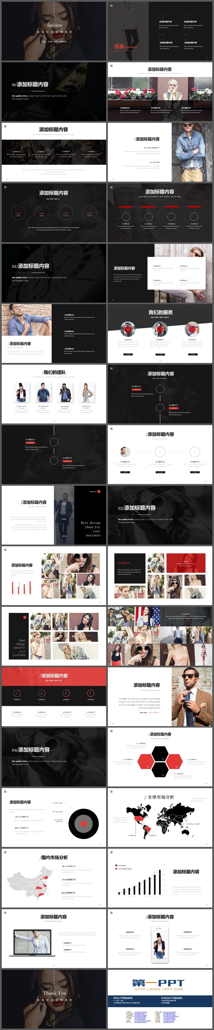 欧美女模特背景的高端时尚品牌宣传PPT模板