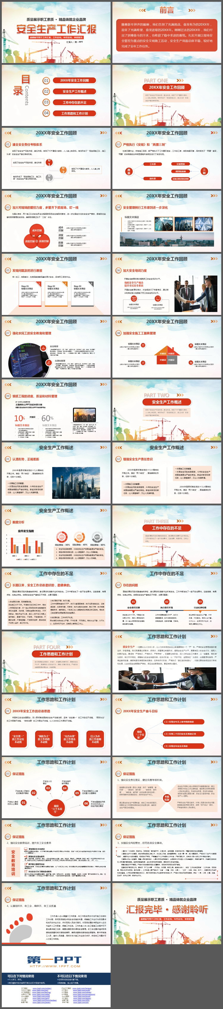 安全生产工作汇报PPT模板