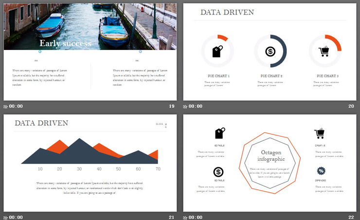 橙色欧美城市建筑背景PPT模板免费下载