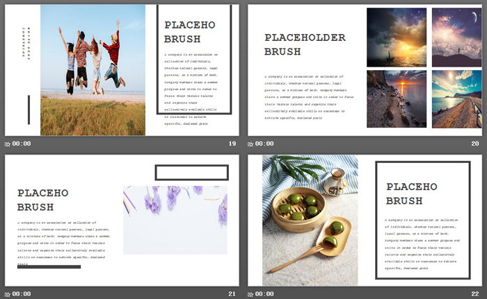 小清新鲜花植物画册欧美风PPT模板