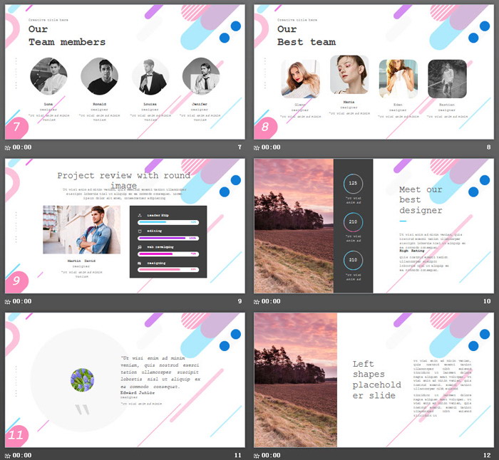 精美彩色渐变时尚PPT模板免费下载