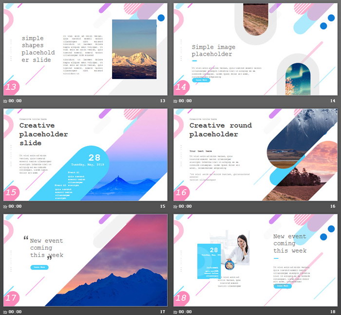 精美彩色渐变时尚PPT模板免费下载