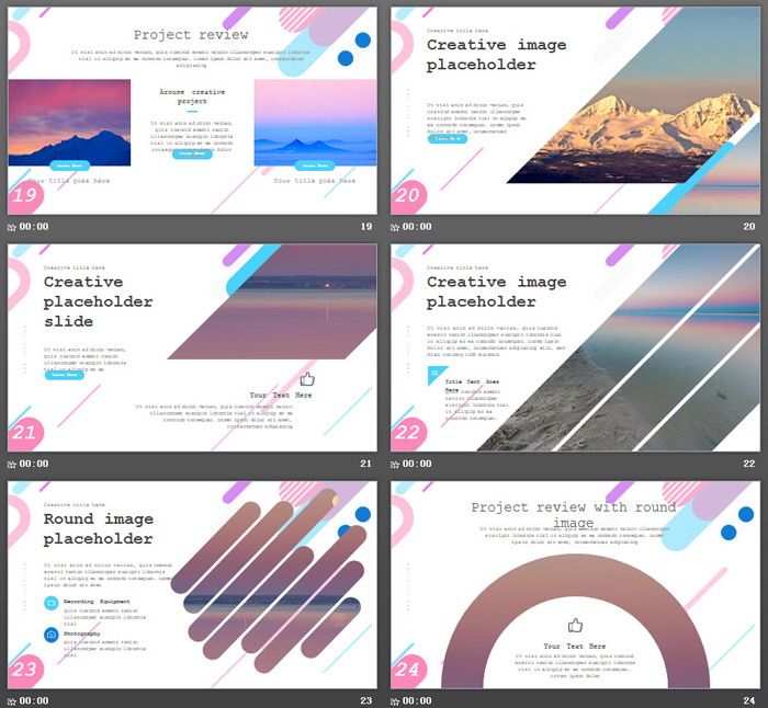 精美彩色渐变时尚PPT模板免费下载