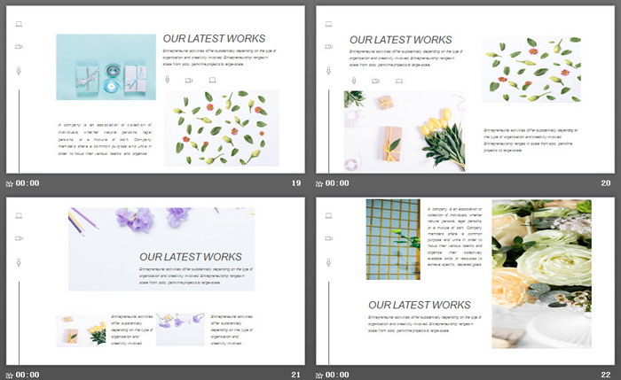 郁金香背景的欧美小清新PPT模板