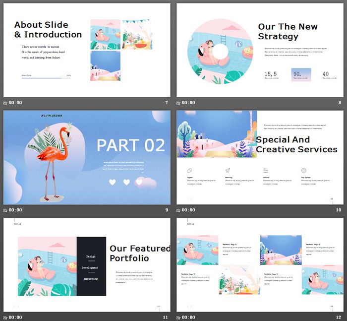 精美水彩《Summer》夏天你好PPT模板