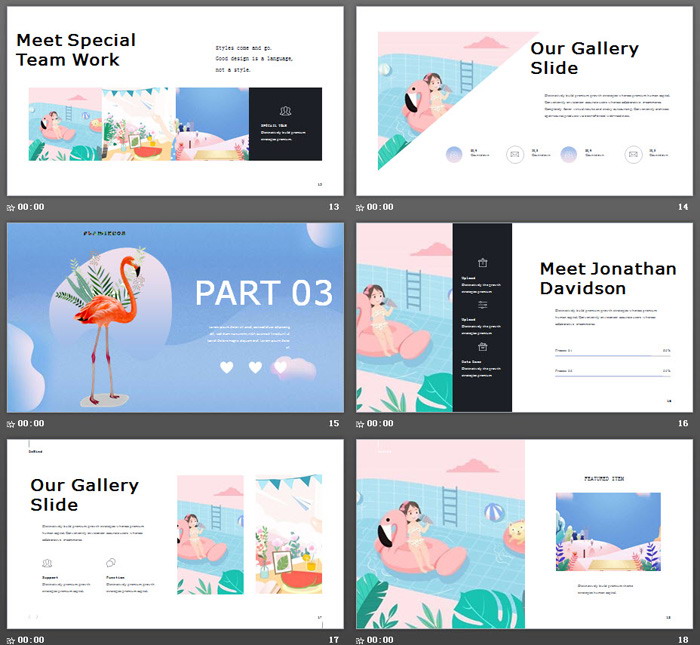 精美水彩《Summer》夏天你好PPT模板