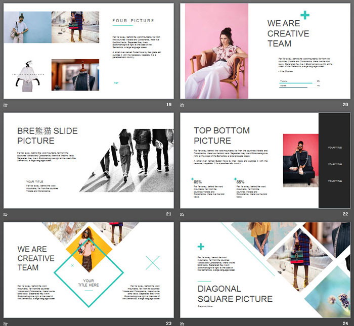 简洁欧美旅行相册PPT模板