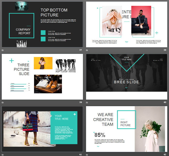 简洁欧美旅行相册PPT模板