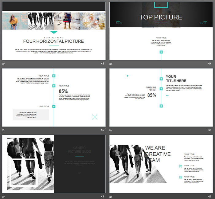 简洁欧美旅行相册PPT模板