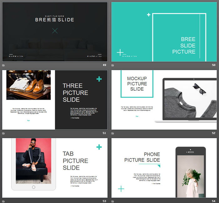 简洁欧美旅行相册PPT模板