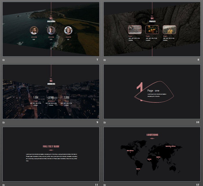大气简约黑色欧美PPT模板