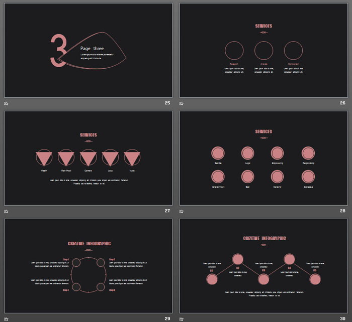大气简约黑色欧美PPT模板