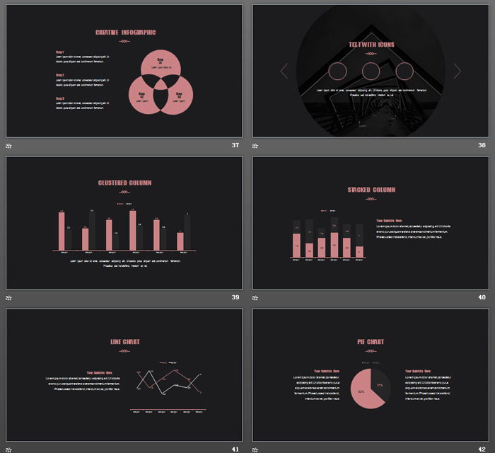 大气简约黑色欧美PPT模板
