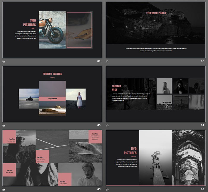 大气简约黑色欧美PPT模板